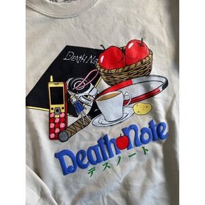 Death Note Anime Graphic Sweatshirt Tan Beige Viz Media unisex Puff Print‎